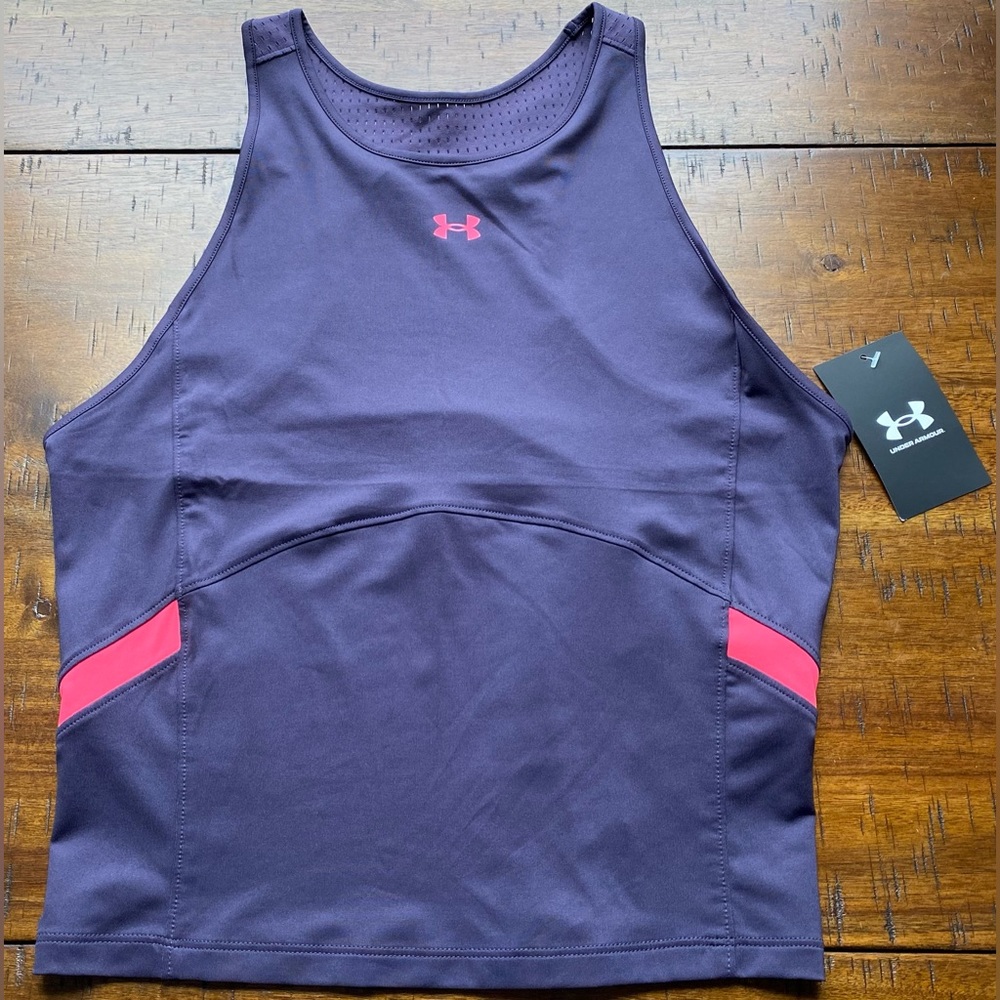 •NWT•Under Armour Women’s Armor Mesh Fitted Tank Top- Tux Purple/Pink Shock - Picture 3 of 13